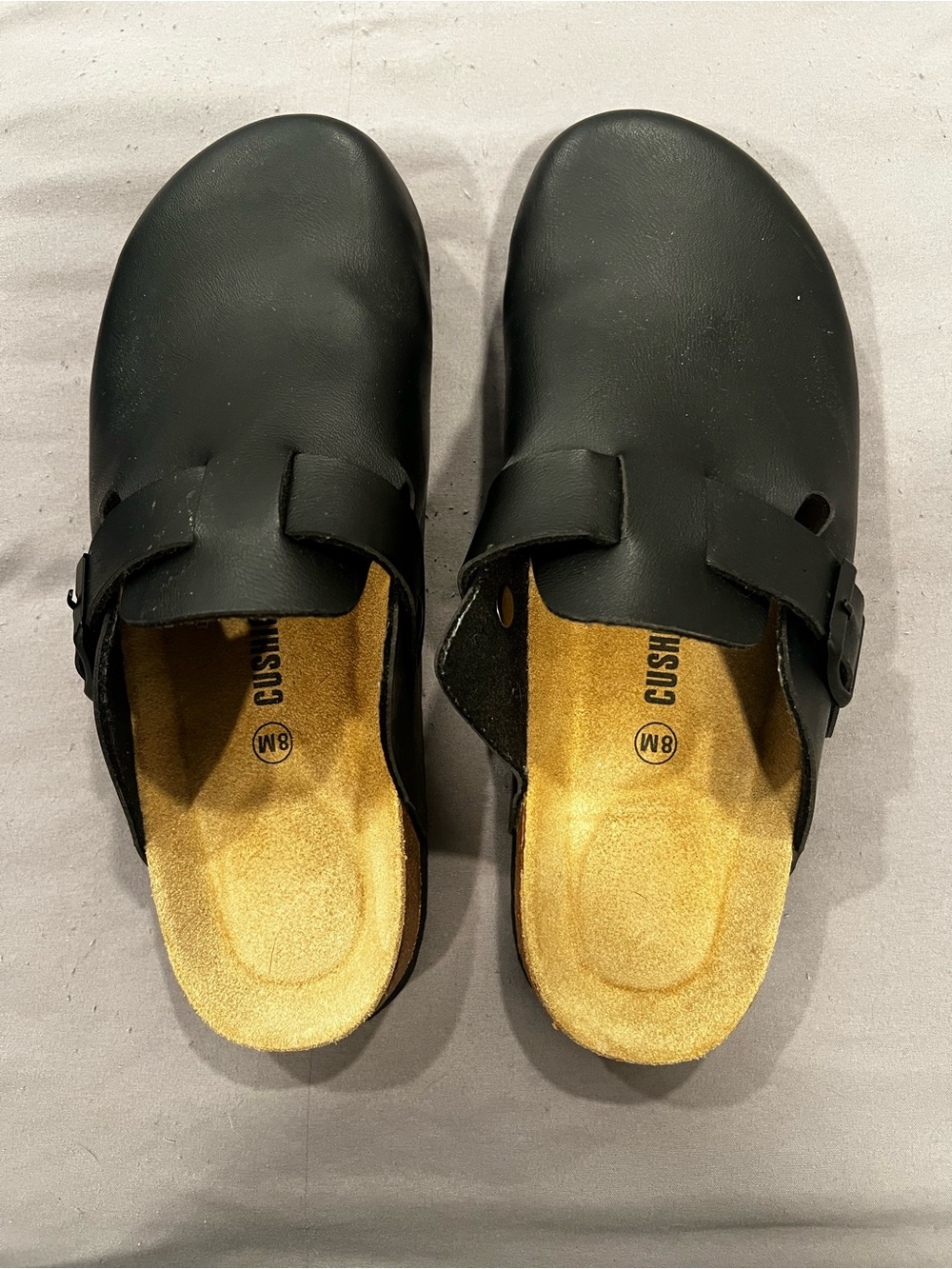 🖤Cushioned Black Women's Slip-On Clogs with Buckle